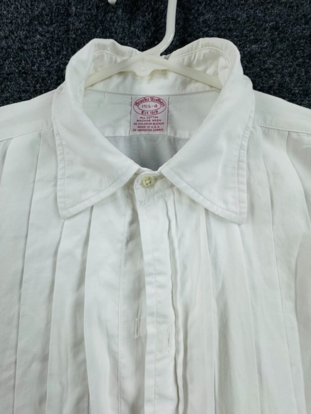 VTG Brooks Brothers Formal 15.5 4 White French Cuff USA MiUSA Cotton Dress Shirt